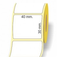 Etichette adesive in bobina 40 x 30 mm. 3d carta vellum